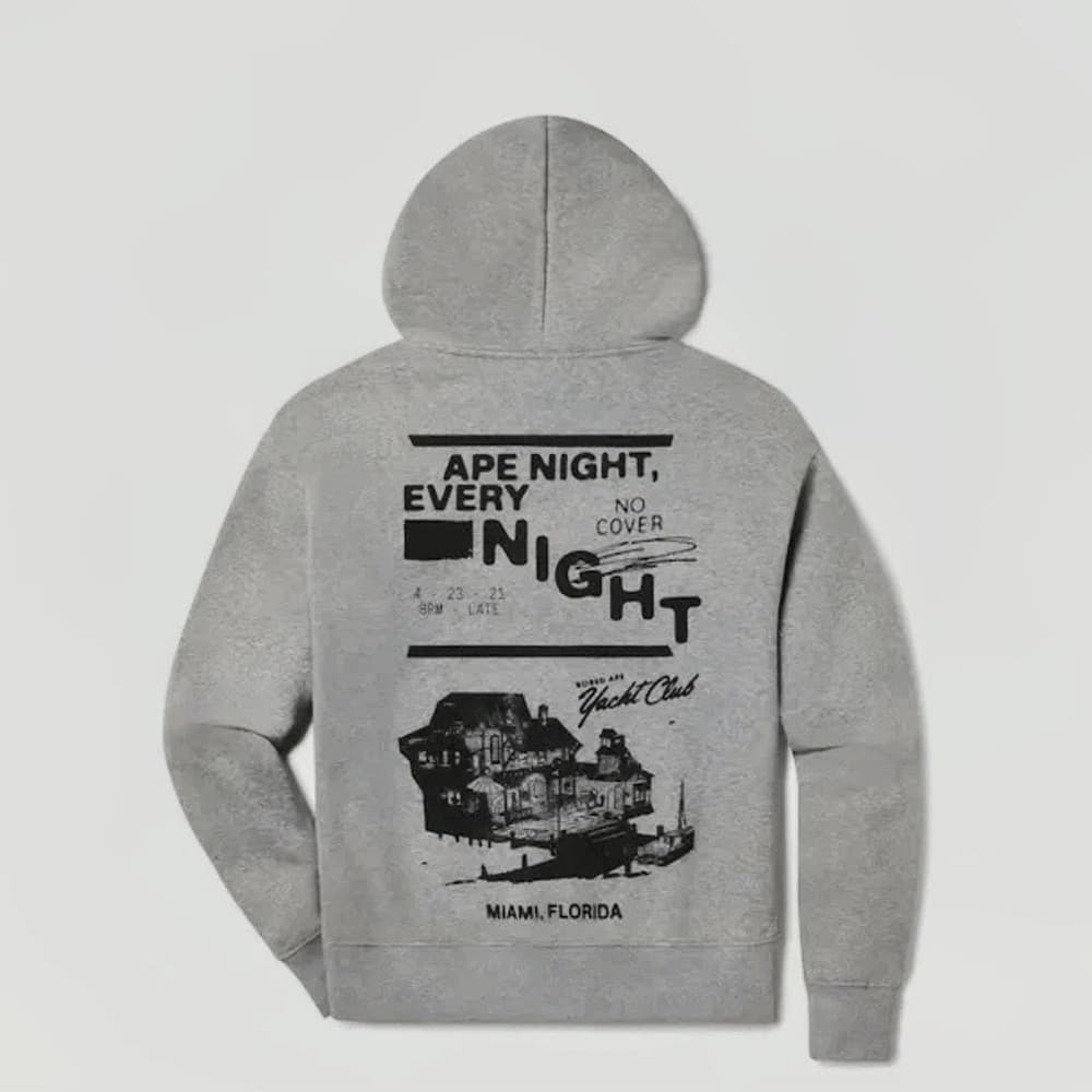 BAYC Ape Night Hoodie - XXL Gray - 2023 Apefest - Bored Ape Yacht Club