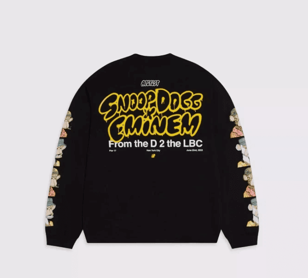 BAYC APEFEST 2022 SNOOP DOGG X EMINEM Black Long Sleeve T-Shirt - Medium (New)